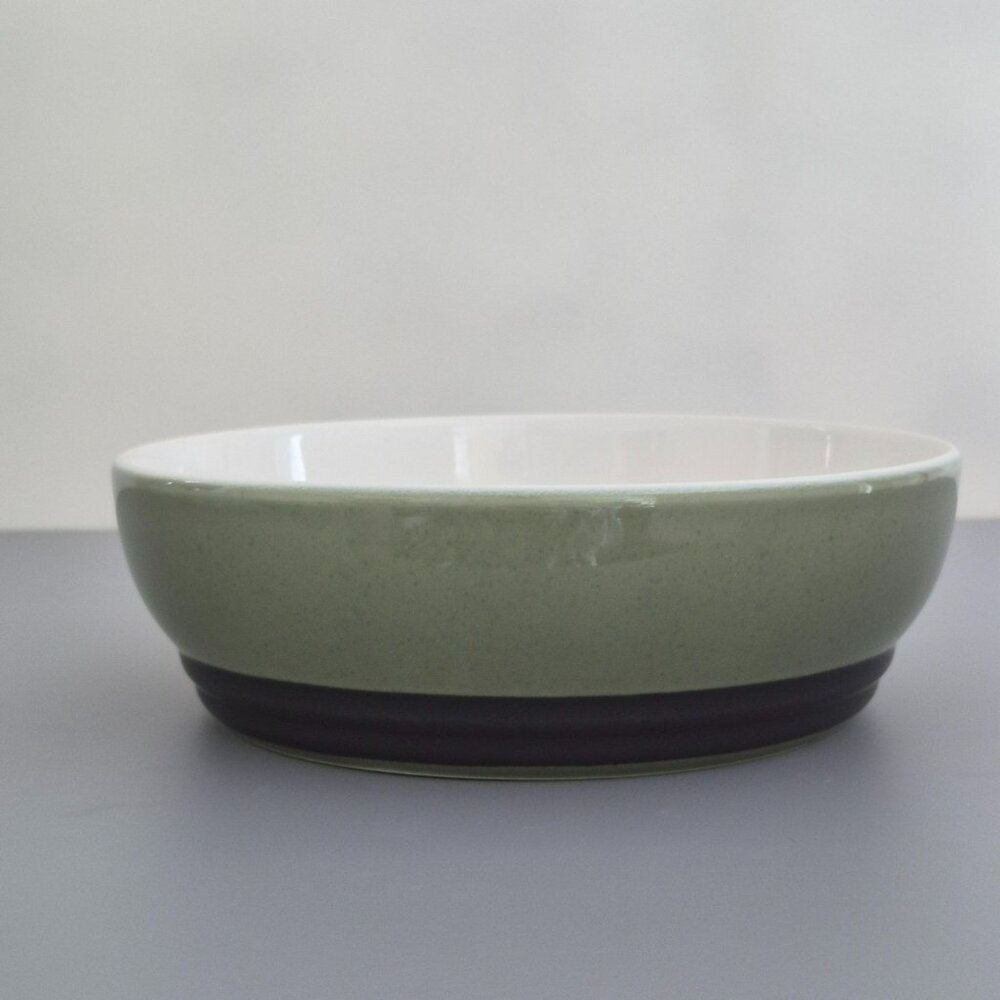 Pfaltzgraff Sphere 1.5 Qt Casserole Bowl, Modern Charcoal Gray & Green, USA Made - Picture 2 of 8